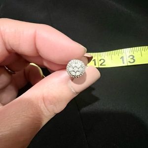 Pave Diamond Earring Studs set on 925 Sterling Silver.